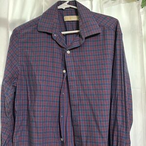 Michael Kors red and blue design button down. Slim Fit.
